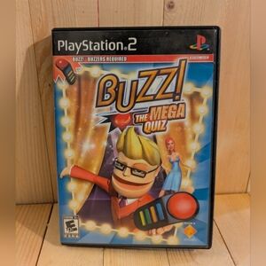 Buzz! The Mega Quiz for Sony 2 - Black Case Used